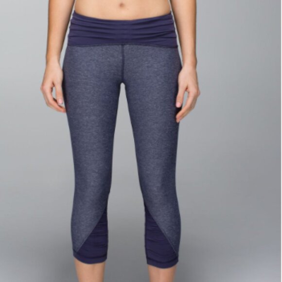 EC Lululemon Embrace Crop - Heathered Cadet Blue / Cadet Blue - Size 4 - Picture 1 of 5